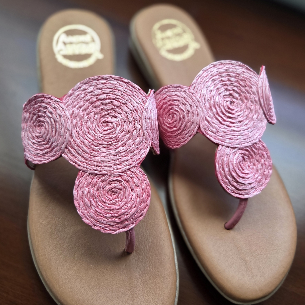 Andre Assous Pink Spiral Sandals